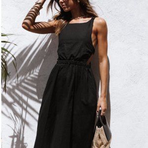 Petal & Pup Aubrey Cutout Midi Dress - Brown - Size S